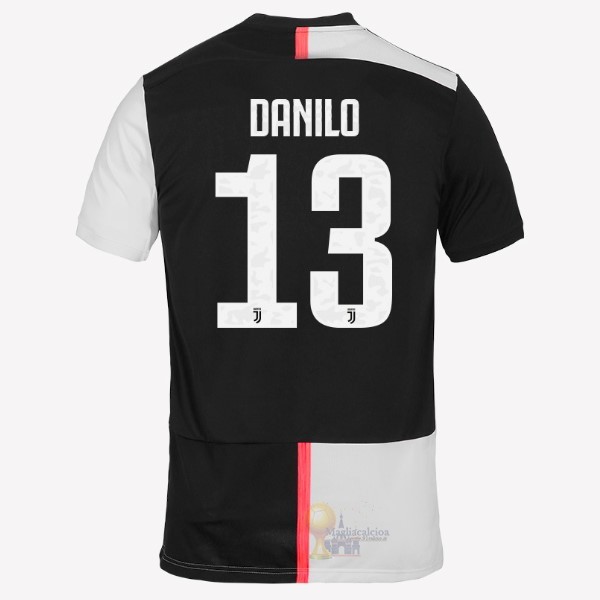Calcio Maglie NO.13 Danilo Home Maglia Juventus 2019 2020 Bianco Nero