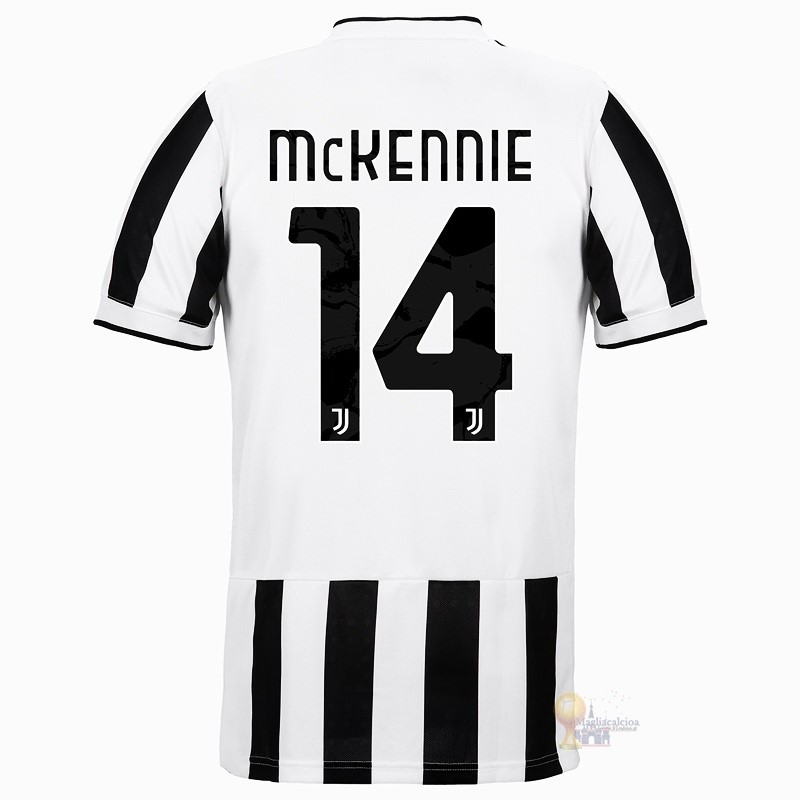 Calcio Maglie NO.14 McKennie Home Maglia Juventus 2021 2022 Bianco Nero