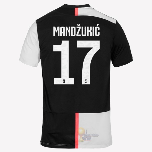 Calcio Maglie NO.17 Mandzukic Home Maglia Juventus 2019 2020 Bianco Nero