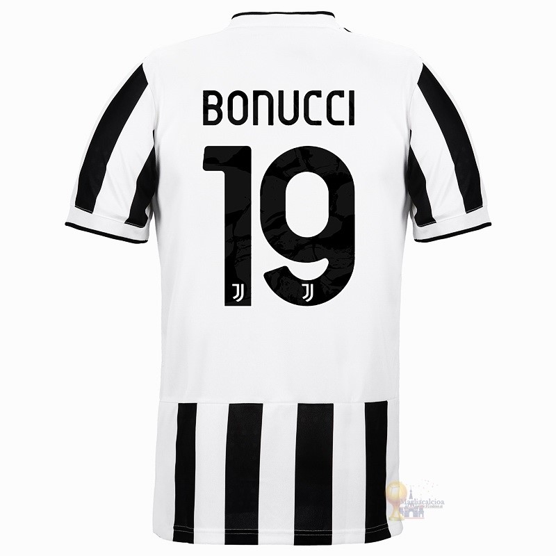 Calcio Maglie NO.19 Bonucci Home Maglia Juventus 2021 2022 Bianco Nero