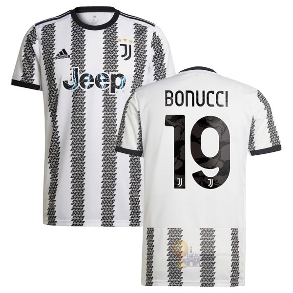 Calcio Maglie NO.19 Bonucci Home Maglia Juventus 2022 2023 Bianco Nero