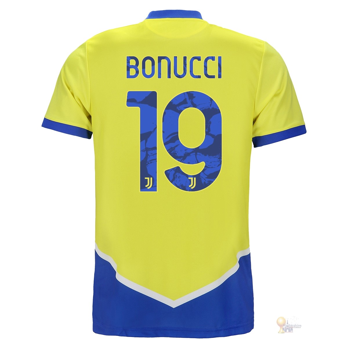 Calcio Maglie NO.19 Bonucci Terza Maglia Juventus 2021 2022 Giallo