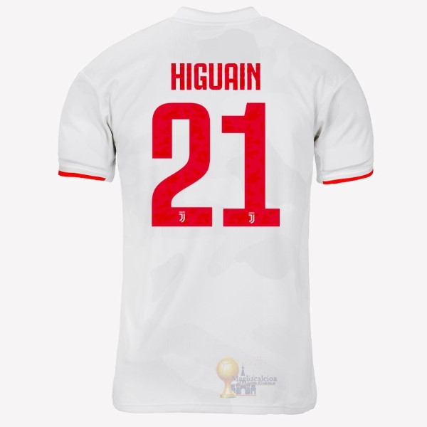 Calcio Maglie NO.21 Higuain Away Maglia Juventus 2019 2020 Grigio Bianco