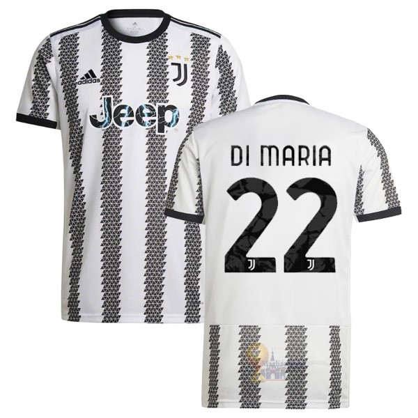 Calcio Maglie NO.22 Di Maria Home Maglia Juventus 2022 2023 Bianco Nero