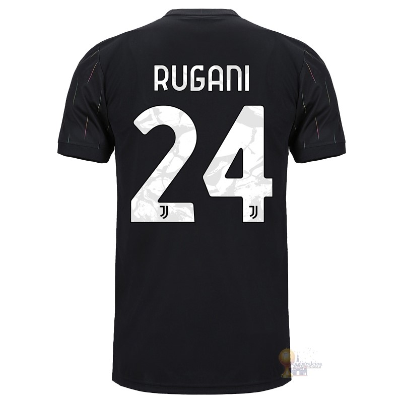 Calcio Maglie NO.24 Rugani Away Maglia Juventus 2021 2022 Nero
