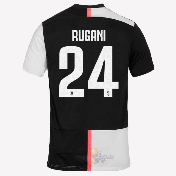 Calcio Maglie NO.24 Rugani Home Maglia Juventus 2019 2020 Bianco Nero