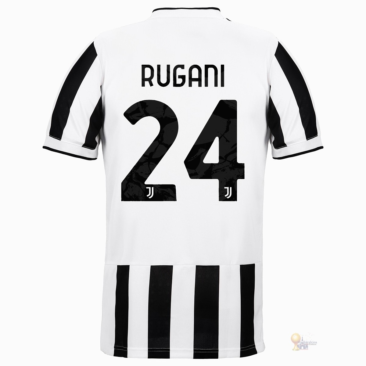 Calcio Maglie NO.24 Rugani Home Maglia Juventus 2021 2022 Bianco Nero