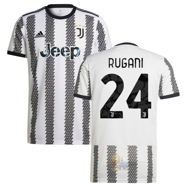 Calcio Maglie NO.24 Rugani Home Maglia Juventus 2022 2023 Bianco Nero