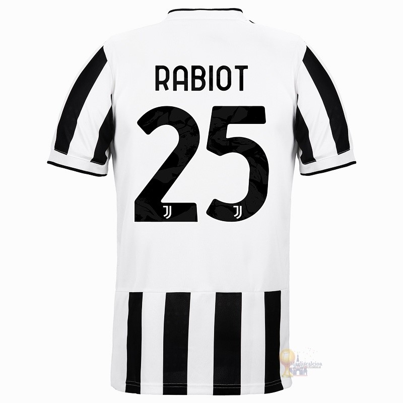 Calcio Maglie NO.25 Rabiot Home Maglia Juventus 2021 2022 Bianco Nero