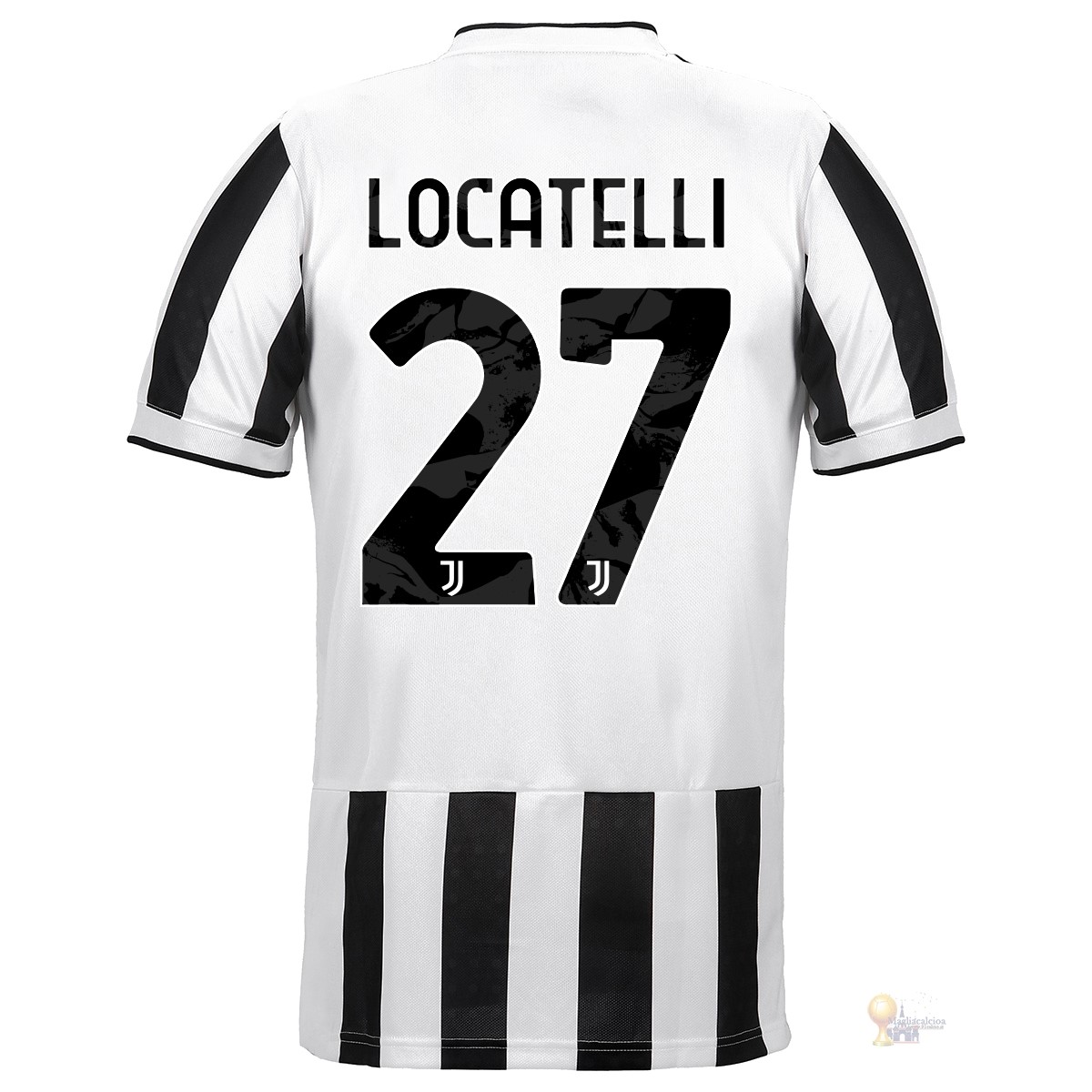 Calcio Maglie NO.27 Locatelli Home Maglia Juventus 2021 2022 Bianco Nero