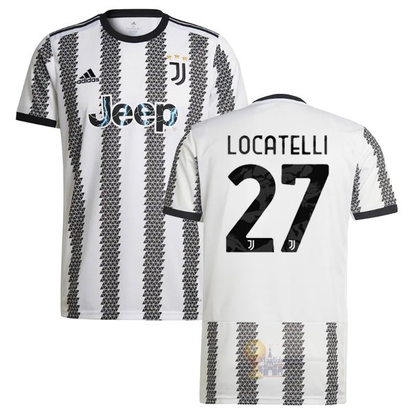 Calcio Maglie NO.27 Locatelli Home Maglia Juventus 2022 2023 Bianco Nero