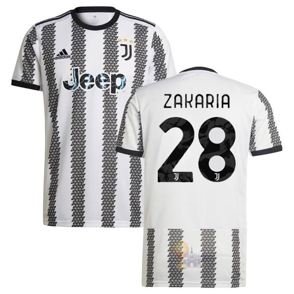 Calcio Maglie NO.28 Zakaria Home Maglia Juventus 2022 2023 Bianco Nero