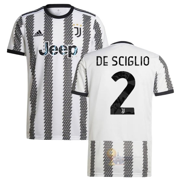 Calcio Maglie NO.2 De Sciglio Home Maglia Juventus 2022 2023 Bianco Nero