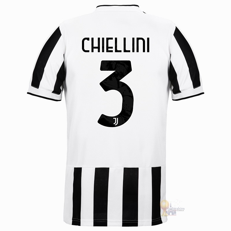 Calcio Maglie NO.3 Chiellini Home Maglia Juventus 2021 2022 Bianco Nero