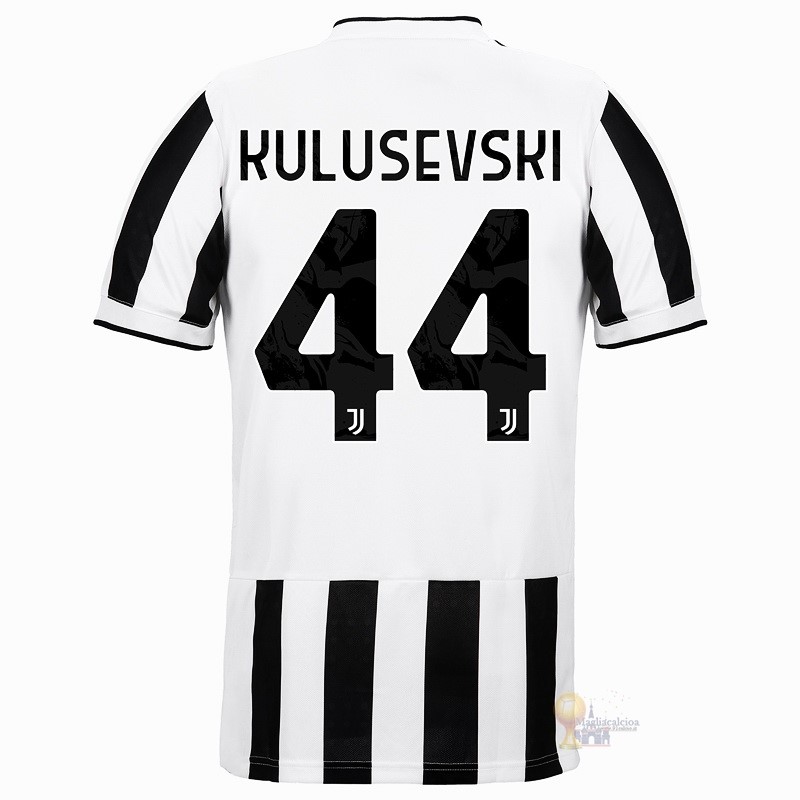 Calcio Maglie NO.44 Kulusevski Home Maglia Juventus 2021 2022 Bianco Nero