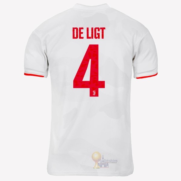 Calcio Maglie NO.4 De Ligt Away Maglia Juventus 2019 2020 Grigio Bianco