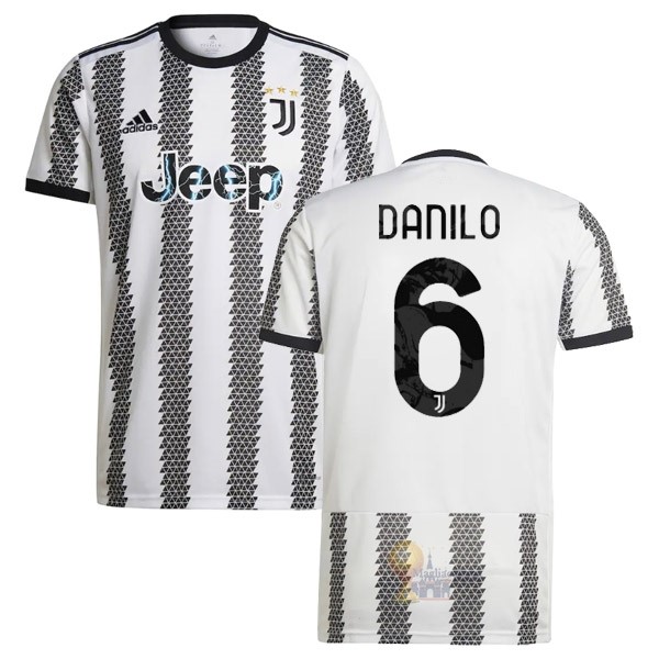 Calcio Maglie NO.6 Danilo Home Maglia Juventus 2022 2023 Bianco Nero