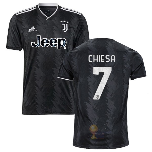 Calcio Maglie NO.7 Chiesa Away Maglia Juventus 2022 2023 Nero