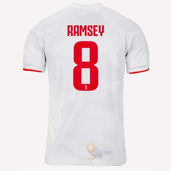 Calcio Maglie NO.8 Ramsey Away Maglia Juventus 2019 2020 Grigio Bianco