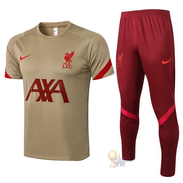Calcio Maglie Formazione Set Completo Liverpool 2021 2022 Giallo Rosso