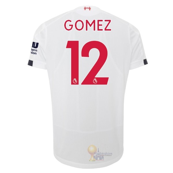 Calcio Maglie NO.12 Gomez Away Maglia Liverpool 2019 2020 Bianco