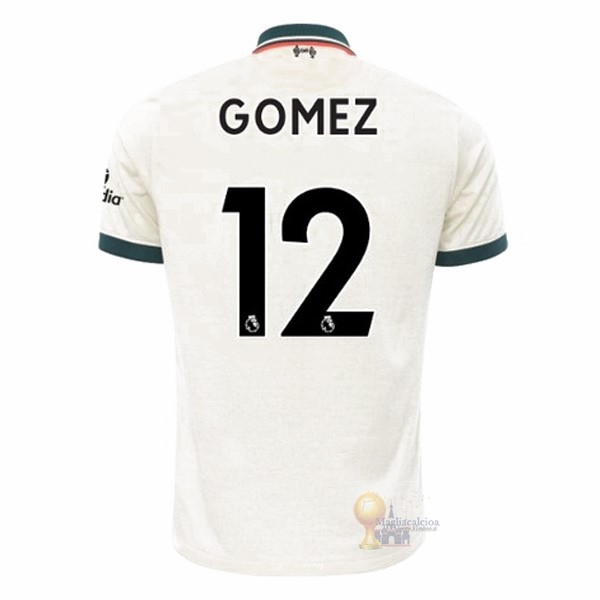Calcio Maglie NO.12 Gomez Away Maglia Liverpool 2021 2022 Bianco