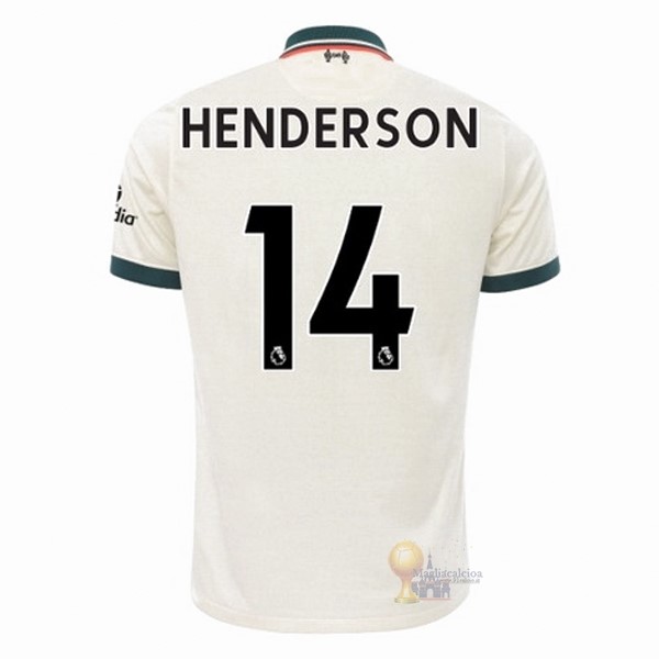 Calcio Maglie NO.14 Henderson Away Maglia Liverpool 2021 2022 Bianco