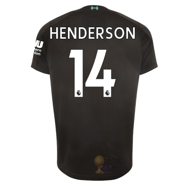 Calcio Maglie NO.14 Henderson Terza Maglia Liverpool 2019 2020 Nero
