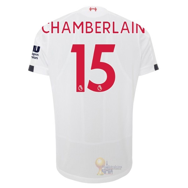 Calcio Maglie NO.15 Chamberlain Away Maglia Liverpool 2019 2020 Bianco