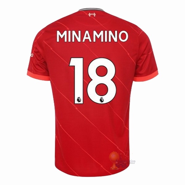 Calcio Maglie NO.18 Minamino Home Maglia Liverpool 2021 2022 Rosso