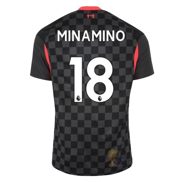 Calcio Maglie NO.18 Minamino Terza Maglia Liverpool 2020 2021 Nero