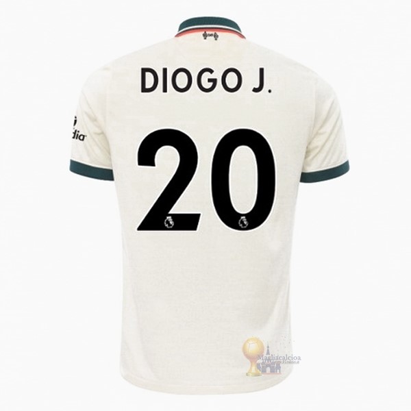 Calcio Maglie NO.20 Diogo Jota Away Maglia Liverpool 2021 2022 Bianco
