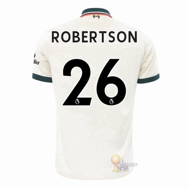 Calcio Maglie NO.26 Robertson Away Maglia Liverpool 2021 2022 Bianco