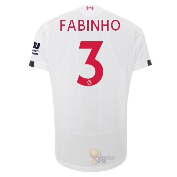 Calcio Maglie NO.3 Fabinho Away Maglia Liverpool 2019 2020 Bianco