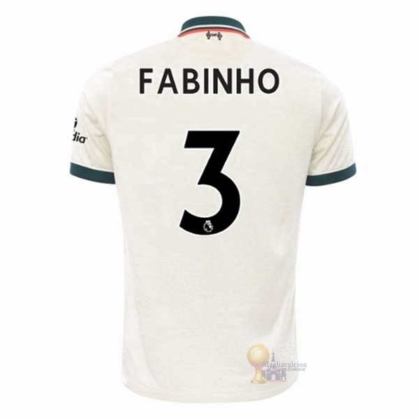 Calcio Maglie NO.3 Fabinho Away Maglia Liverpool 2021 2022 Bianco