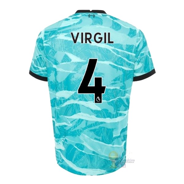 Calcio Maglie NO.4 Virgil Away Maglia Liverpool 2020 2021 Blu