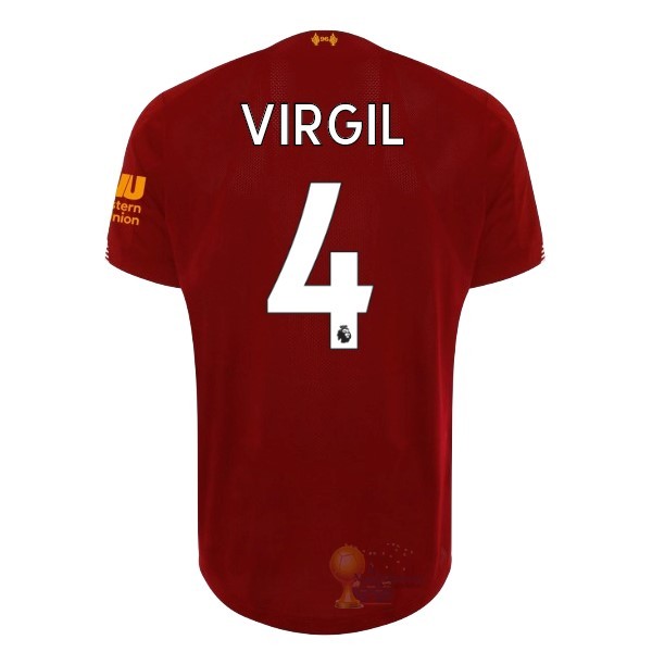 Calcio Maglie NO.4 Virgil Home Maglia Liverpool 2019 2020 Rosso