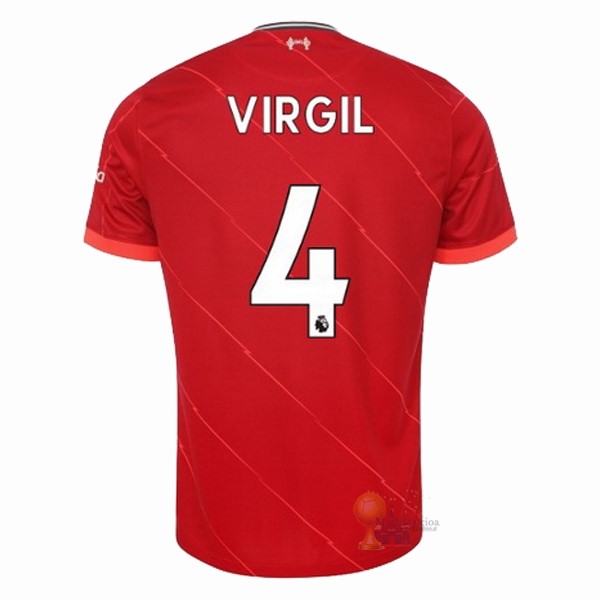 Calcio Maglie NO.4 Virgil Home Maglia Liverpool 2021 2022 Rosso