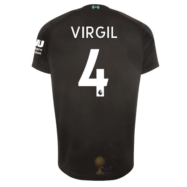 Calcio Maglie NO.4 Virgil Terza Maglia Liverpool 2019 2020 Nero