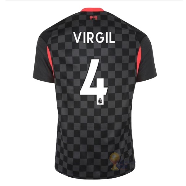 Calcio Maglie NO.4 Virgil Terza Maglia Liverpool 2020 2021 Nero