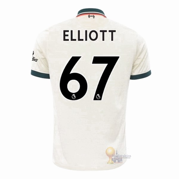 Calcio Maglie NO.67 Elliott Away Maglia Liverpool 2021 2022 Bianco