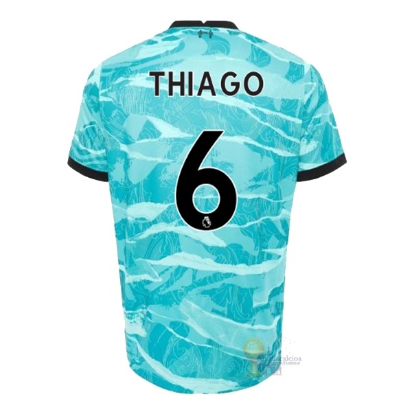 Calcio Maglie NO.6 Thiago Away Maglia Liverpool 2020 2021 Blu