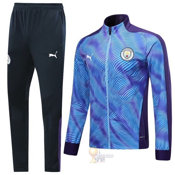 Calcio Maglie Tuta Presentazione Manchester City 2019 2020 Purpureo Blu
