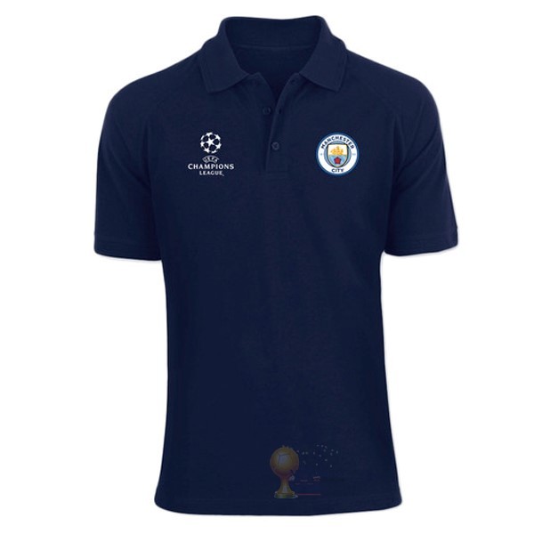 Calcio Maglie Polo Manchester City 2019 2020 Blu Navy