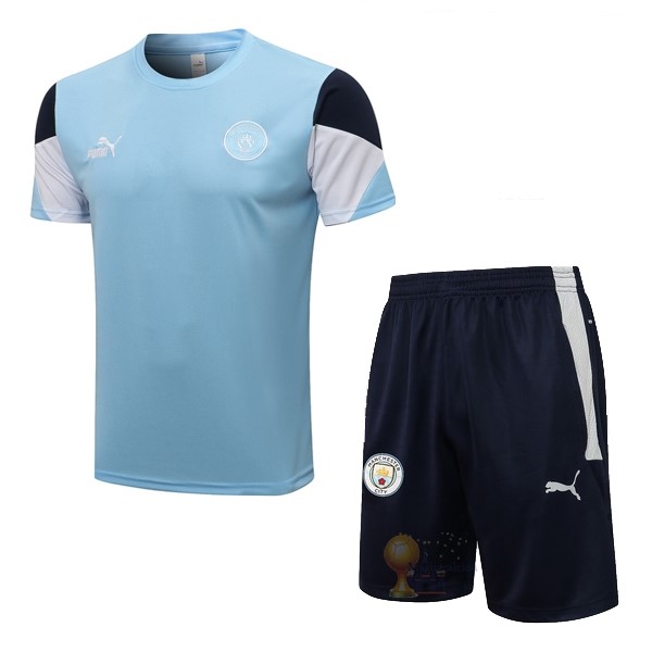 Calcio Maglie Formazione Set Completo Manchester City 2021 2022 I Blu Bianco