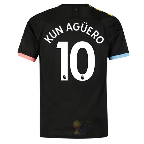 Calcio Maglie NO.10 Kun Aguero Away Maglia Manchester City 2019 2020 Nero