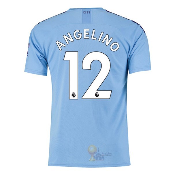 Calcio Maglie NO.12 Angelino Home Maglia Manchester City 2019 2020 Blu