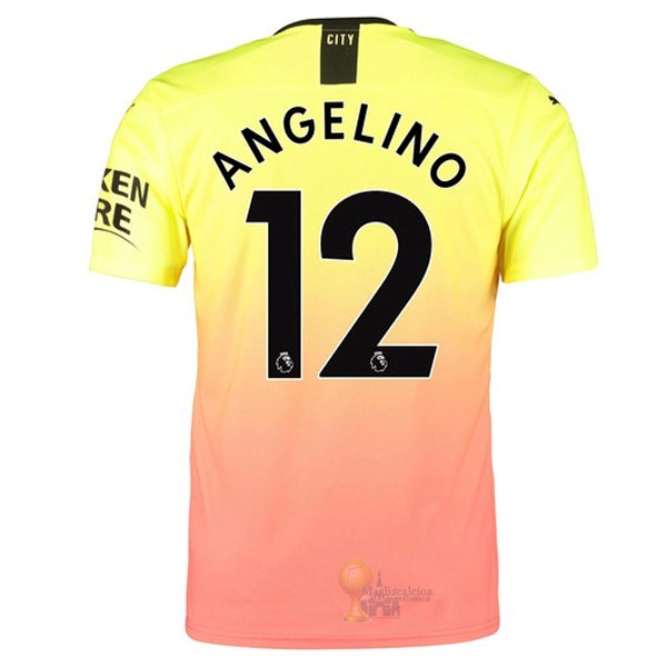 Calcio Maglie NO.12 Angelino Terza Maglia Manchester City 2019 2020 Oroange