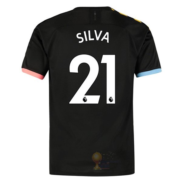 Calcio Maglie NO.21 Silva Away Maglia Manchester City 2019 2020 Nero
