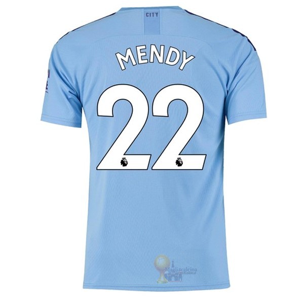 Calcio Maglie NO.22 Mendy Home Maglia Manchester City 2019 2020 Blu